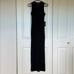 Lulu's Shield and Sword Black Sleeveless Maxi Dress With Pockets